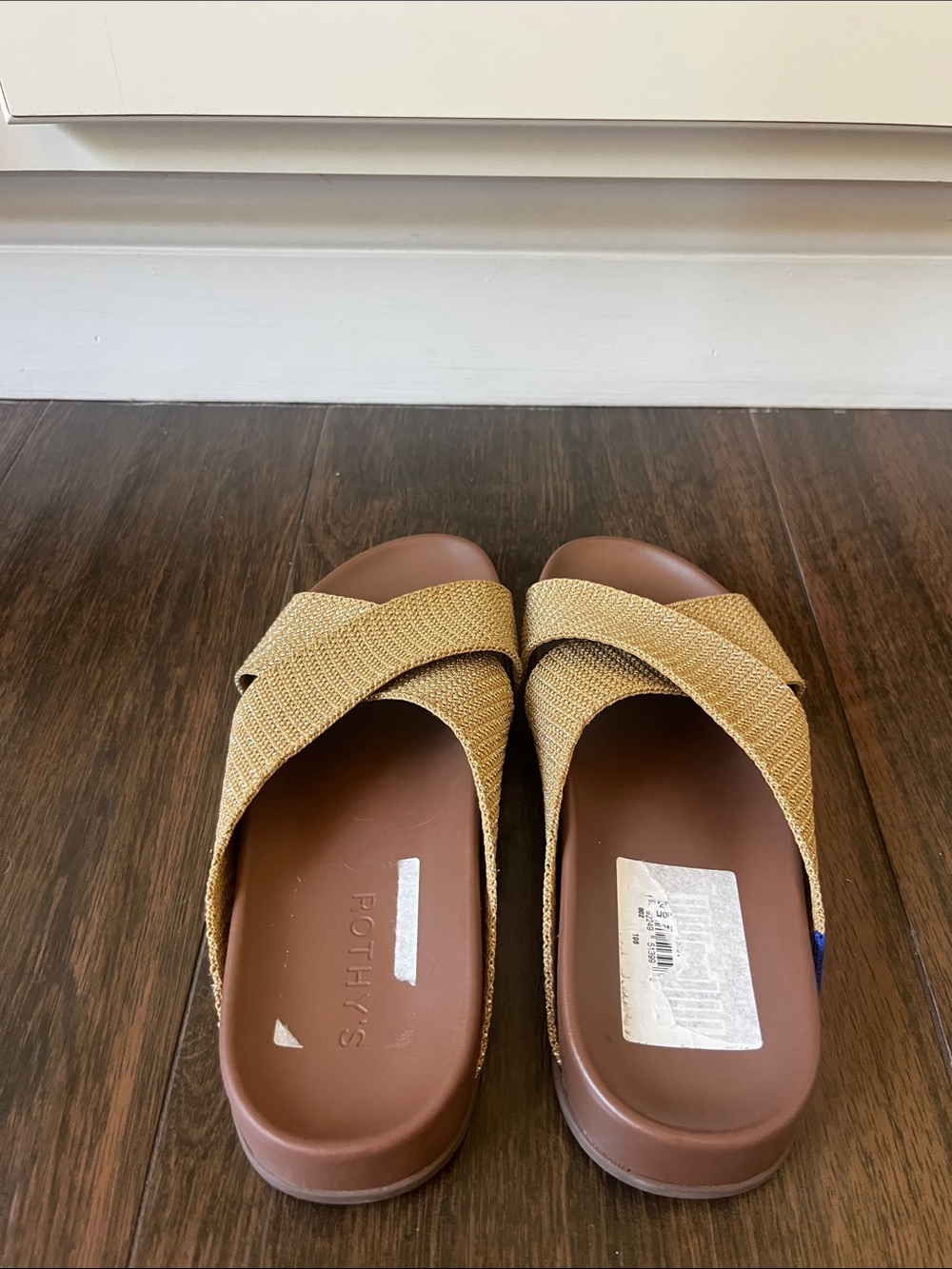 Rothy's Tan Crisscross Slide Sandals NWT - Picture 5 of 6